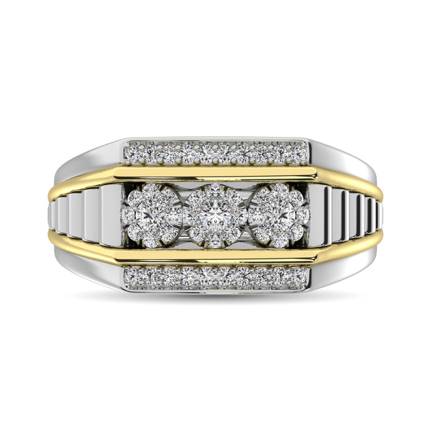 Diamond 1/4 Ct.Tw. Mens Fashion Ring in 10K Two Tone Gold