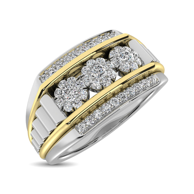 Diamond 1/4 Ct.Tw. Mens Fashion Ring in 10K Two Tone Gold