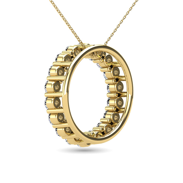 14K Yellow Gold 2/5 Ct.Tw. Diamond Circle Pendant