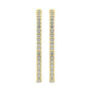 14K Yellow Gold Diamond 2 2/5 Ct.Tw. In and Out Hoop Earrings