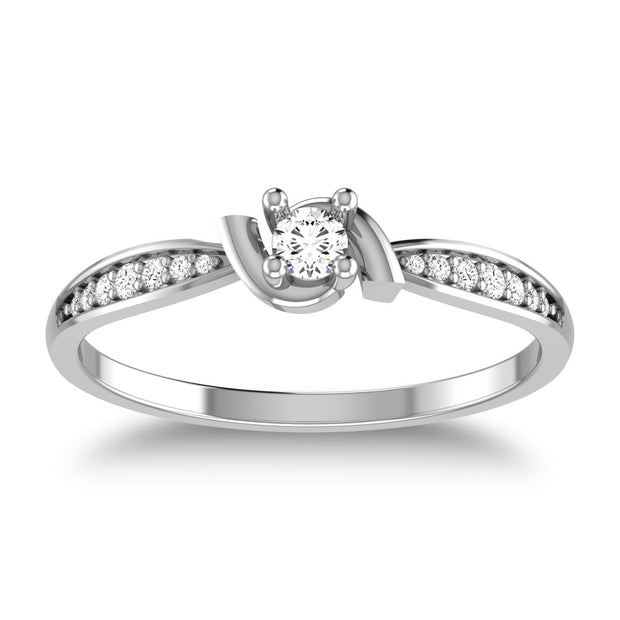 10K White Gold 1/6 Ct.Tw. Diamond Fashion Ring