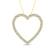 10K Yellow Gold Diamond 1/2 Ct.Tw. Heart Pendant