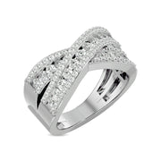 Diamond 1 ct tw Crossover Fashion Ring in 14K White Gold
