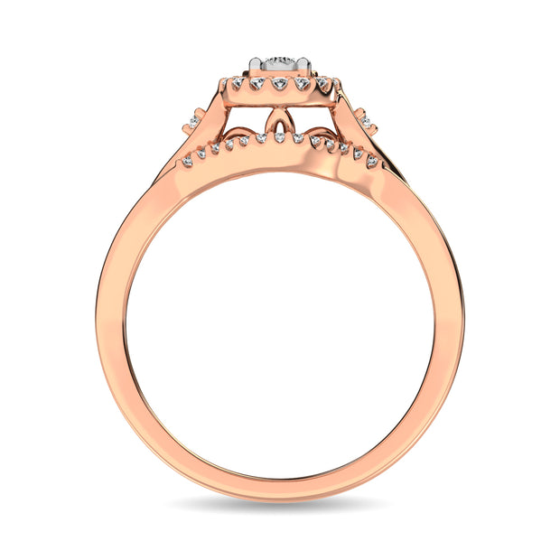 Diamond Bridal Ring 1/6 ct tw in Round-cut 10K Rose Gold