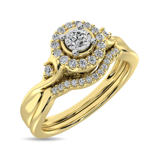 Diamond Bridal Ring 1/6 ct tw in Round-cut 10K Yellow Gold