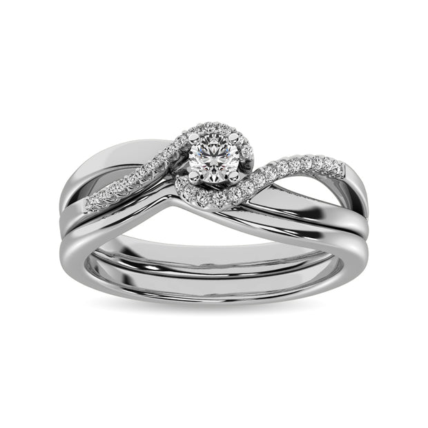 Diamond Bridal Ring 1/4 ct tw in Round-cut 10K White Gold