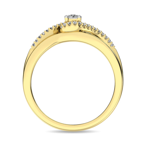 Diamond Bridal Ring 1/4 ct tw in Round-cut 10K Yellow Gold