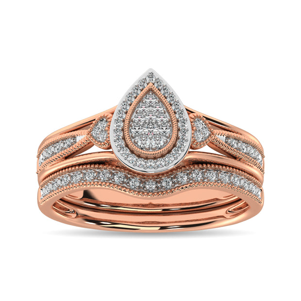Diamond Bridal Ring 1/6 ct tw in Round-cut 10K in Rose Gold