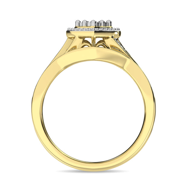Diamond Bridal Ring 1/5 ct tw in Round-cut 10K in Yellow Gold