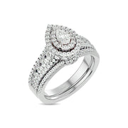 Diamond 1 1/4 Ct.Tw. Pear Cut Bridal Ring in 14K White Gold
