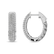 Diamond 2 1/6 ct tw Hoop Earrings in 14K White Gold