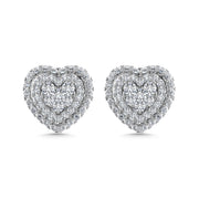 Diamond 5/8 Ct.Tw. Cluster Fashion Earrings in 14K White Gold Gold