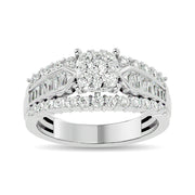 Diamond 1 ct tw Round Cut and Tapper Fashion Ring in 10K White Gold