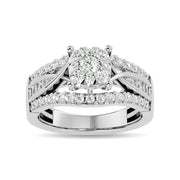 Diamond 1 ct tw Round Cut and Tapper Fashion Ring in 10K White Gold