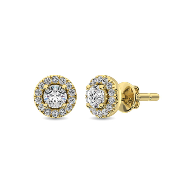 Diamond 1/3 ct tw Round Cut Fashion Earrings in 10K Yellow Gold