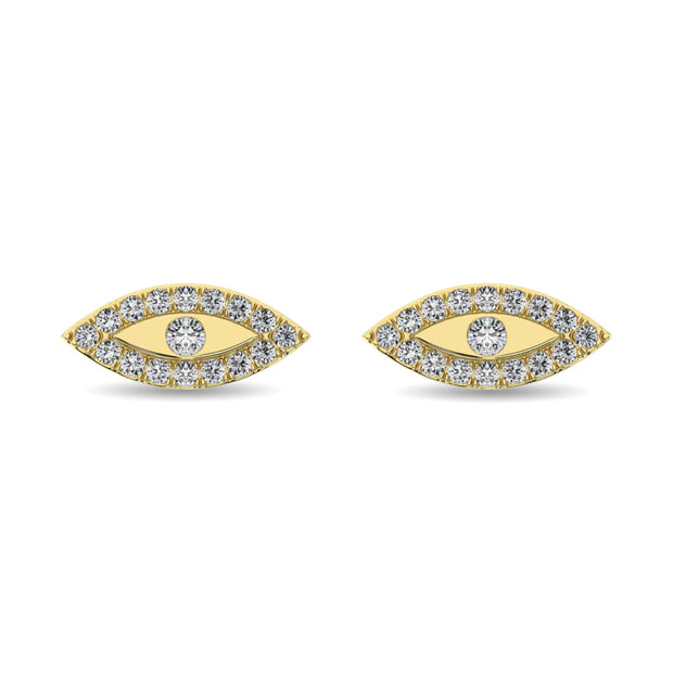 Diamond 1/6 ct tw Round Cut Fashion Earrings in 10K Yellow Gold