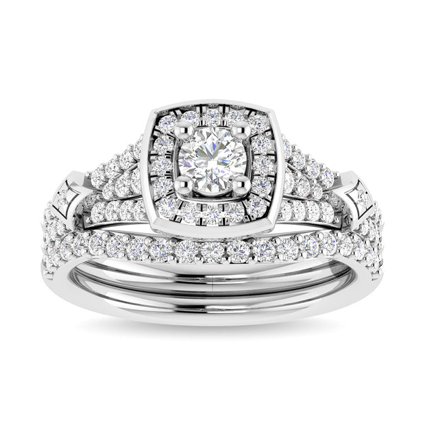 Diamond 3/4 Ct.Tw. Round Cut Engagement Ring in 14K White Gold