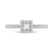 Diamond 3/4 Ct.Tw. Princess Cut Engagement Ring in 14K White Gold