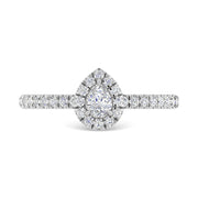 Diamond 3/4 Ct.Tw. Pear Cut Engagement Ring in 14K White Gold