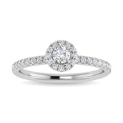 Diamond 3/4 Ct.Tw. Round Cut Engagement Ring in 14K White Gold