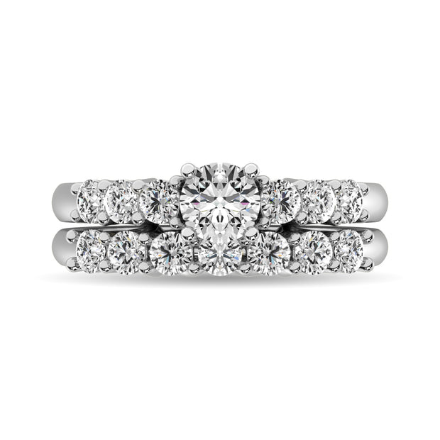 Diamond 1 1/2 ct tw Round Bridal Ring in 14K White Gold