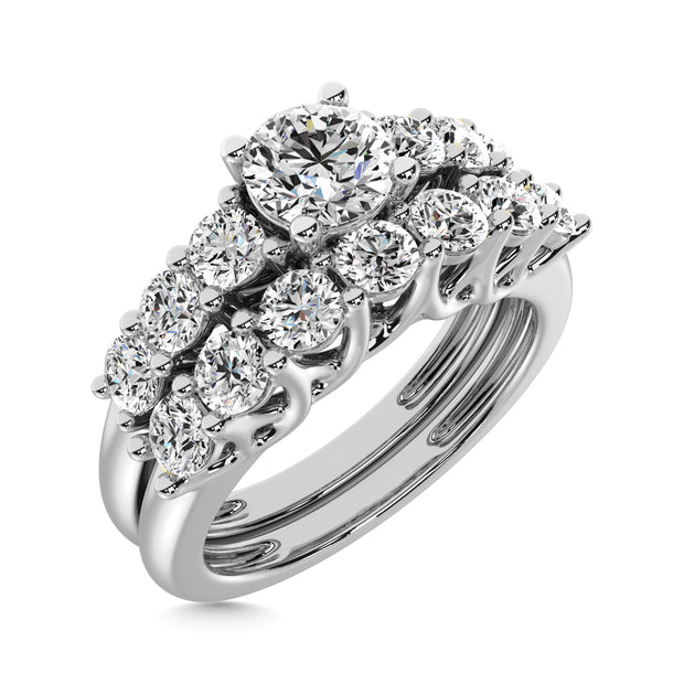 Diamond 1 ct tw Round Bridal Ring in 14K White Gold