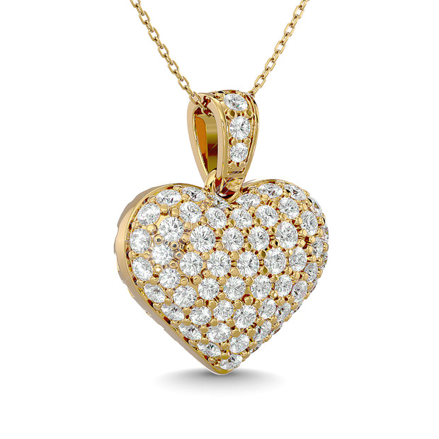 Diamond 1 1/2 ct tw Heart Pendant in 10K Yellow Gold