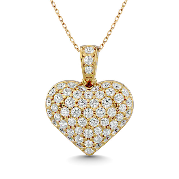 Diamond 1 ct tw Heart Pendant in 10K Yellow Gold – Blanca's Jewelry