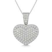 Diamond 2 ct tw Heart Pendant in 10K White Gold