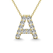 Diamond 1/8 Ct.Tw. Letter A Pendant in 14K Yellow Gold""