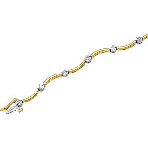 14K Yellow & White 1/2 CTW Diamond Line Bracelet