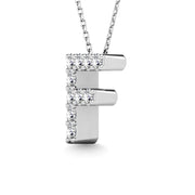 Diamond 1/10 Ct.Tw. Letter F Pendant in 14K White Gold""