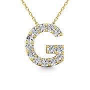 Diamond 1/8 Ct.Tw. Letter G Pendant in 14K Yellow Gold""