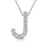 Diamond 1/10 Ct.Tw. Letter J Pendant in 14K White Gold""