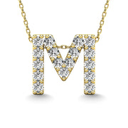Diamond 1/6 Ct.Tw. Letter M Pendant in 14K Yellow Gold""