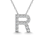 Diamond 1/8 Ct.Tw. Letter R Pendant in 14K White Gold""