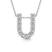 Diamond 1/10 Ct.Tw. Letter U Pendant in 14K White Gold""