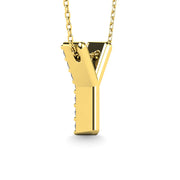 Diamond 1/10 Ct.Tw. Letter Y Pendant in 14K Yellow Gold""