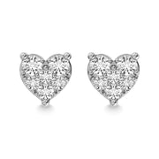 Diamond 1/5 Ct.Tw. Heart Earrings in 10K White Gold