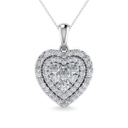 Diamond 3/4 Ct.Tw. Heart Pendant in 14K White Gold