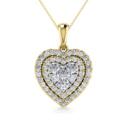 Diamond 3/4 Ct.Tw. Heart Pendant in 14K Yellow Gold