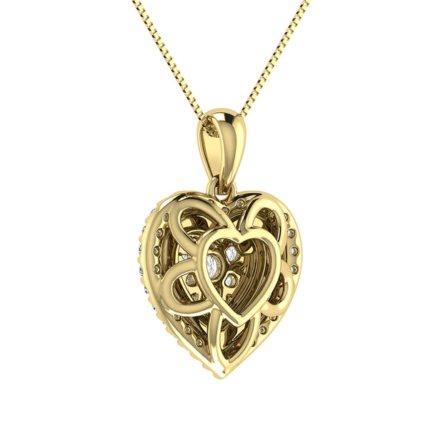 Diamond 3/4 Ct.Tw. Heart Pendant in 14K Yellow Gold