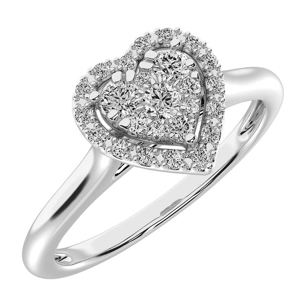 10K White Gold 1/6 Ct.Tw. Diamond Heart Promise Ring