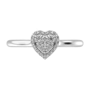 10K White Gold 1/6 Ct.Tw. Diamond Heart Promise Ring