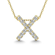 Diamond 1/8 Ct.Tw. Letter X Pendant in 14K Yellow Gold""