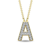 Diamond 1/20 Ct.Tw. Letter A Pendant in 10K Yellow Gold""