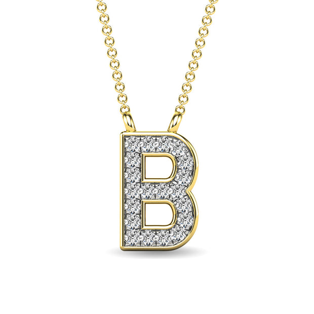 Diamond 1/20 Ct.Tw. Letter B Pendant in 10K Yellow Gold""