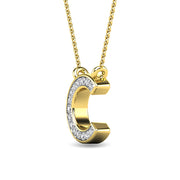Diamond 1/20 Ct.Tw. Letter C Pendant in 10K Yellow Gold""