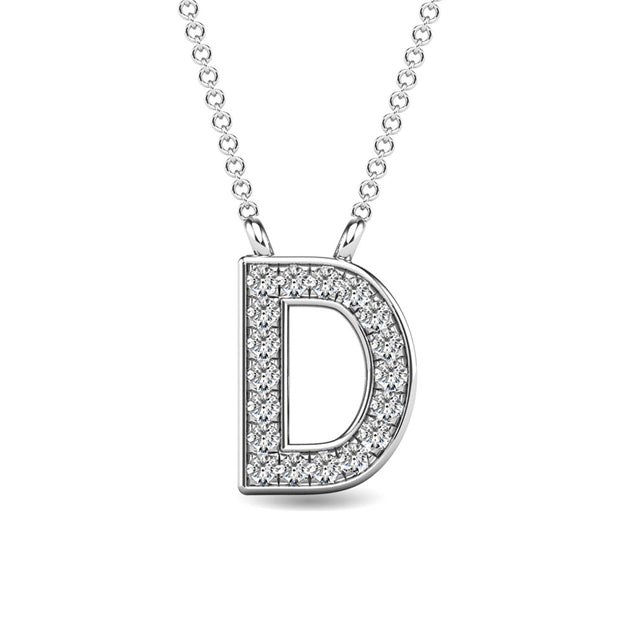 Diamond 1/20 Ct.Tw. Letter D Pendant in 10K White Gold""