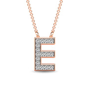 Diamond 1/20 Ct.Tw. Letter E Pendant in 10K Rose Gold""